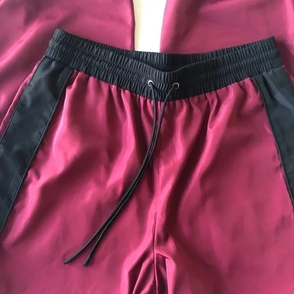 LPA Womens Black Burgundy Gino Track Jogger Lightweight Windbreaker Pant Size S - Picture 5 of 8